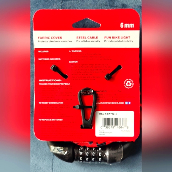 Schwinn Bright Buddies Bike Light and Lock Set, Ladybug - Picture 2 of 2